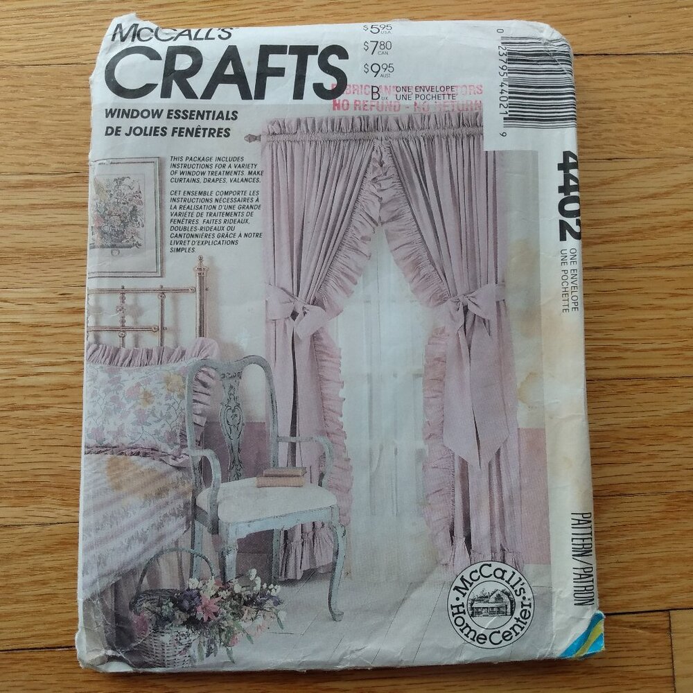 Curtains Sewing Pattern Drapes Valances McCalls 4402 DIY Window Treatments UNCUT